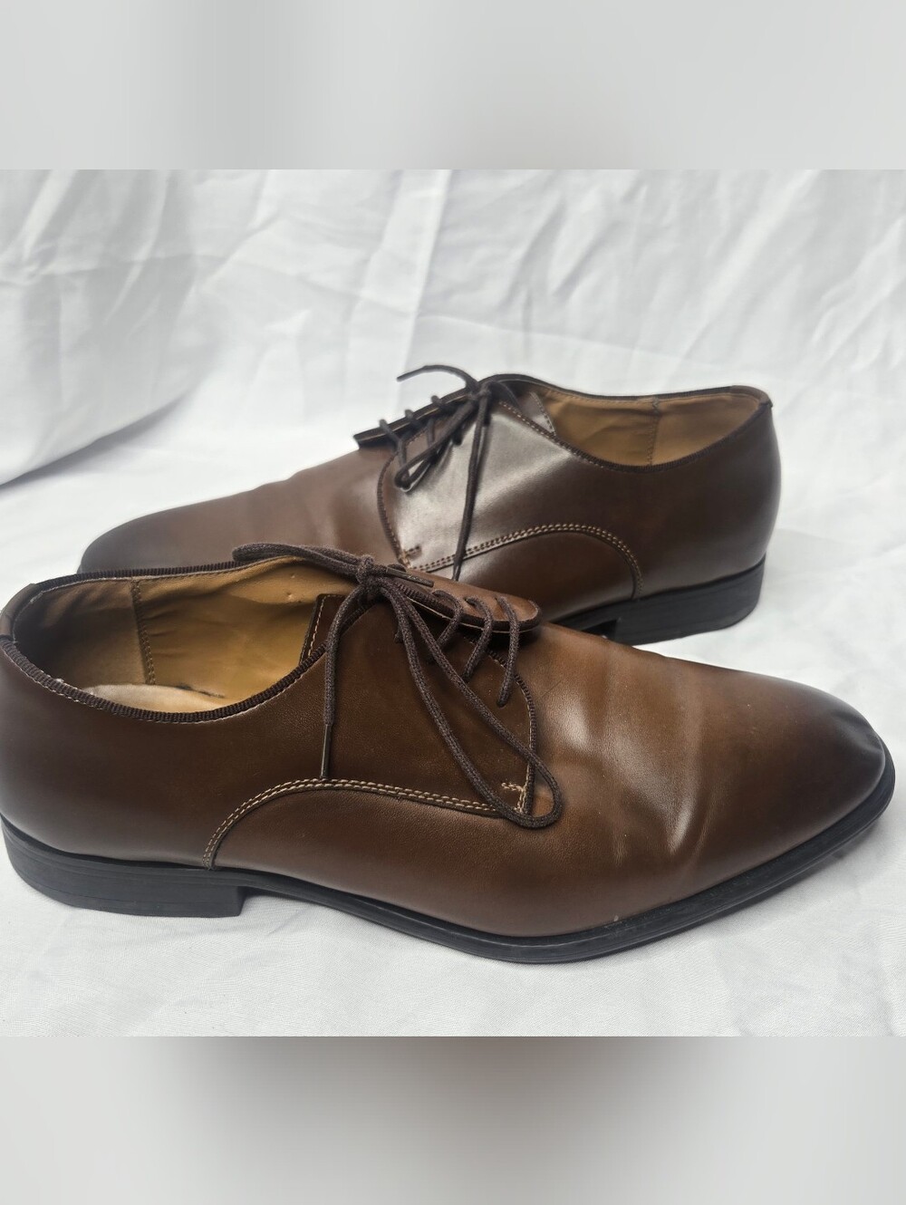 ZARA MAN Brown Leather Derby Dress Shoes Men’s EU 43 US 10 Lace Up